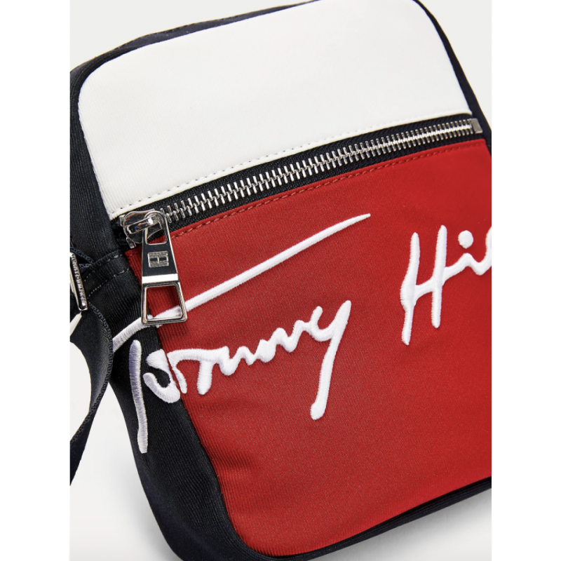 PETIT SAC REPORTER ?? LOGO BROD?? EMBL??MATIQUE TOMMY HILFIGER